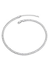 marvelous 3mm silver Cuban link chain necklace 
